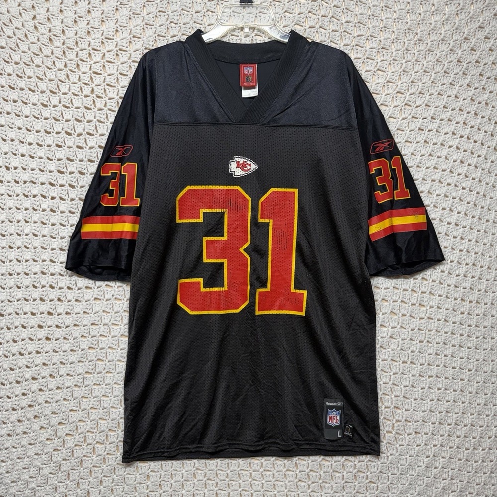 Kansas City Chiefs NFL Jersey Priest Holmes Size L Football Jersey Black